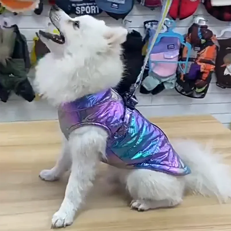 Christmas Waterproof Gradient Pet Vest – Warm Fleece Winter Jacket for Dogs & Cats | Autumn/Winter Pet Clothing