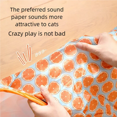 Collapsible Cat Tunnel Set - Interactive Teaser Stick with Rattling Paper Toys