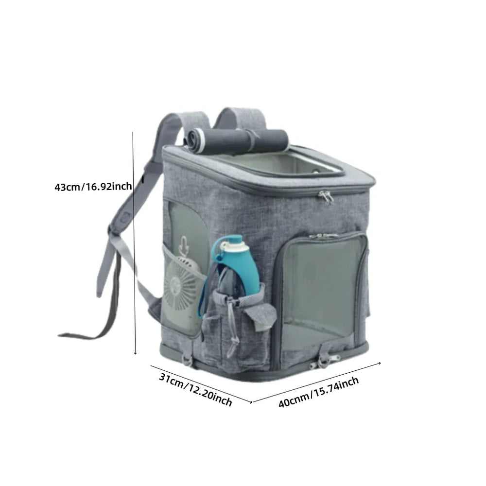 Collapsible Pet Carrier Backpack – Lightweight Foldable Travel Bag with Mesh Windows