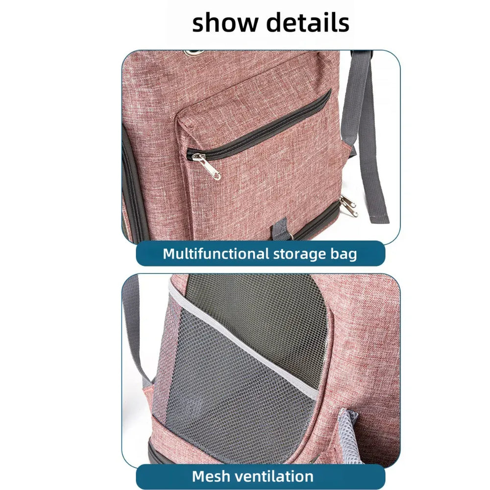 Collapsible Pet Carrier Backpack – Lightweight Foldable Travel Bag with Mesh Windows