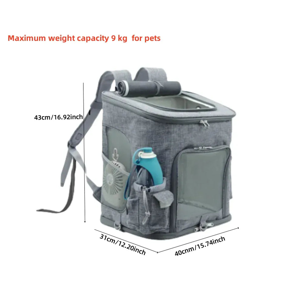 Collapsible Pet Carrier Backpack – Lightweight Foldable Travel Bag with Mesh Windows