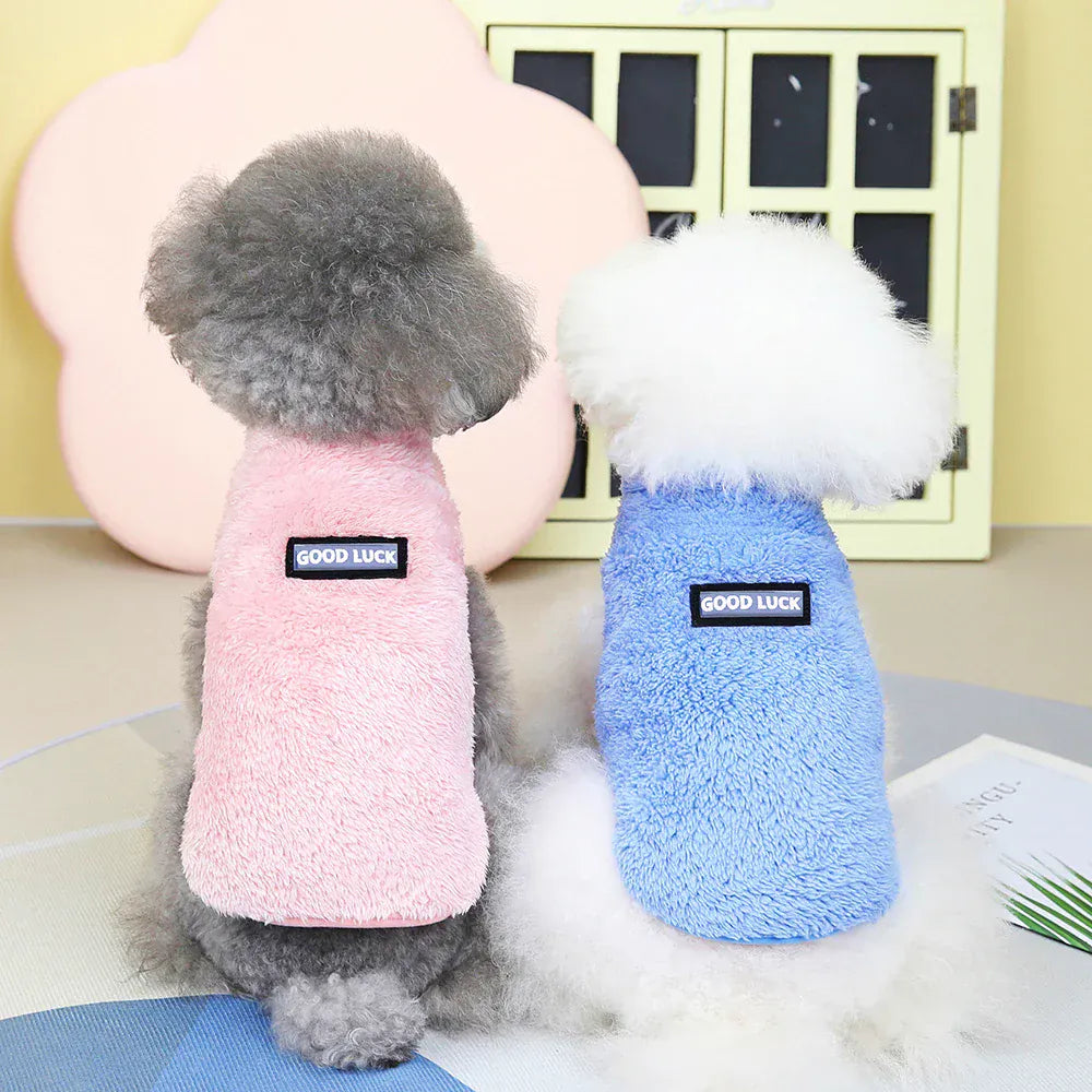Coral Fleece Pet Vest - Soft Warm Sweater for Small Breeds & Cats