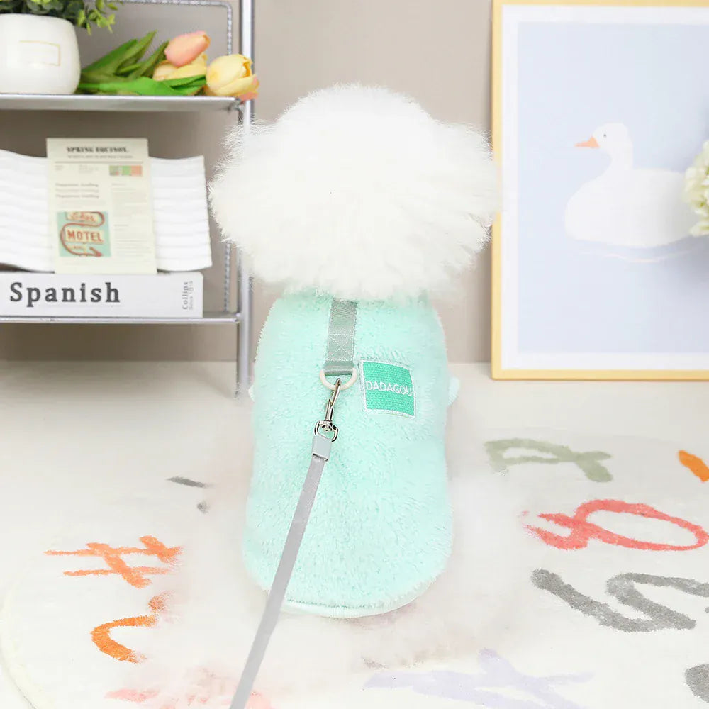 Coral Fleece Pet Vest - Soft Warm Sweater for Small Breeds & Cats