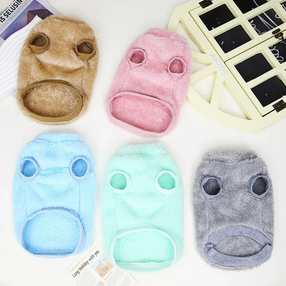 Coral Fleece Pet Vest - Soft Warm Sweater for Small Breeds & Cats