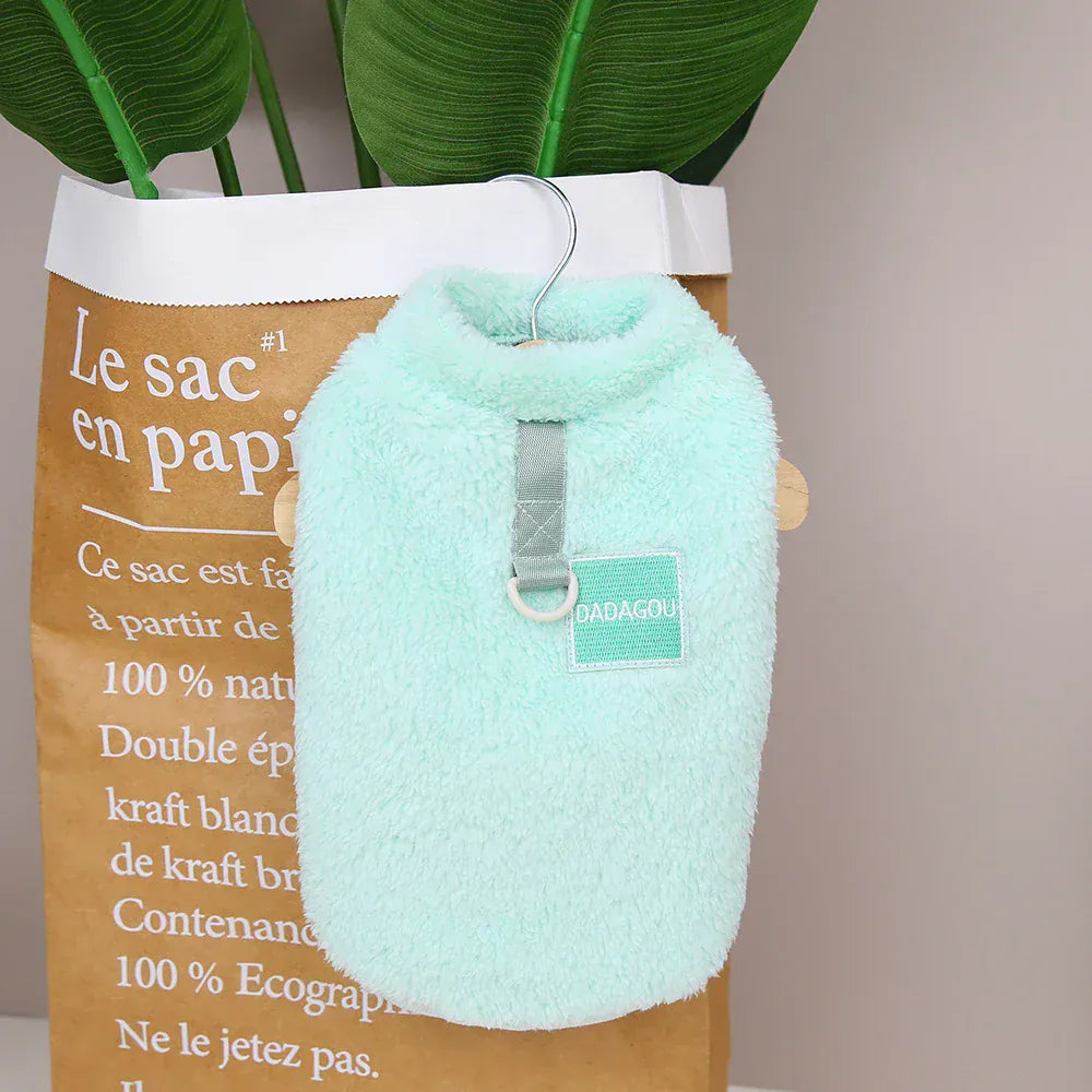 Coral Fleece Pet Vest - Soft Warm Sweater for Small Breeds & Cats