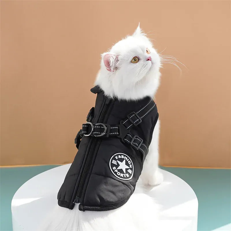 Cotton Pet Chest & Back Vest - Thick Warm Winter Coat for Dogs & Cats