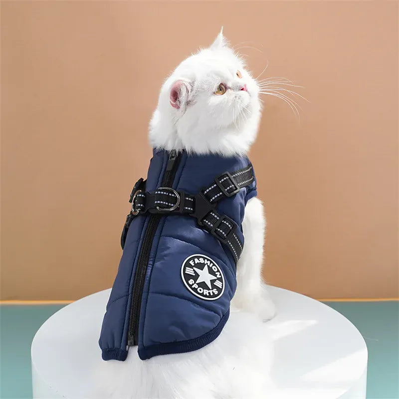 Cotton Pet Chest & Back Vest - Thick Warm Winter Coat for Dogs & Cats