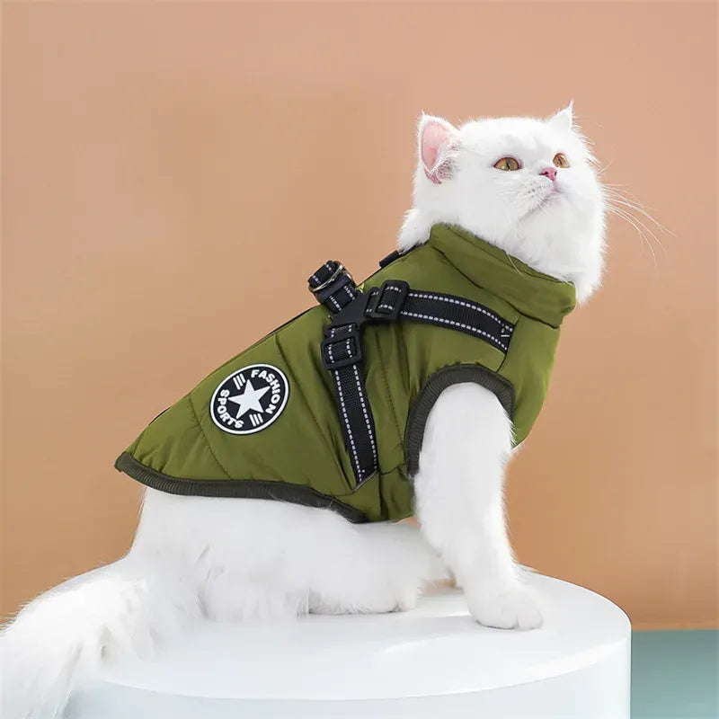 Cotton Pet Chest & Back Vest - Thick Warm Winter Coat for Dogs & Cats