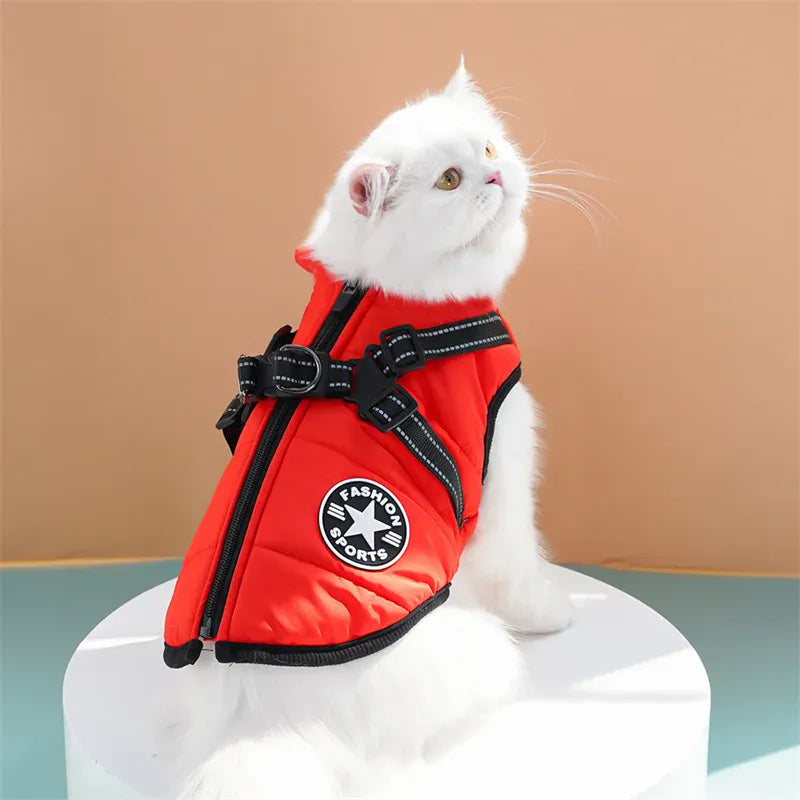 Cotton Pet Chest & Back Vest - Thick Warm Winter Coat for Dogs & Cats