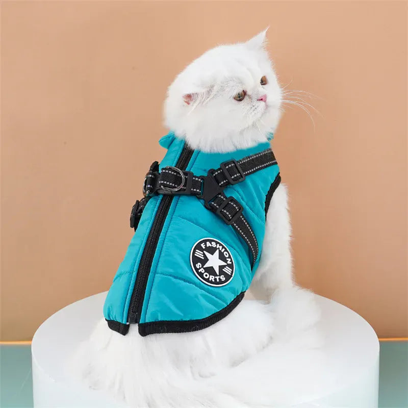 Cotton Pet Chest & Back Vest - Thick Warm Winter Coat for Dogs & Cats