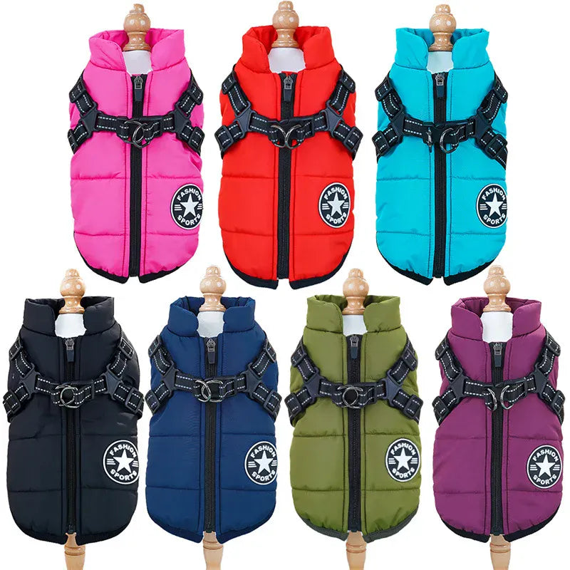 Cotton Pet Chest & Back Vest - Thick Warm Winter Coat for Dogs & Cats