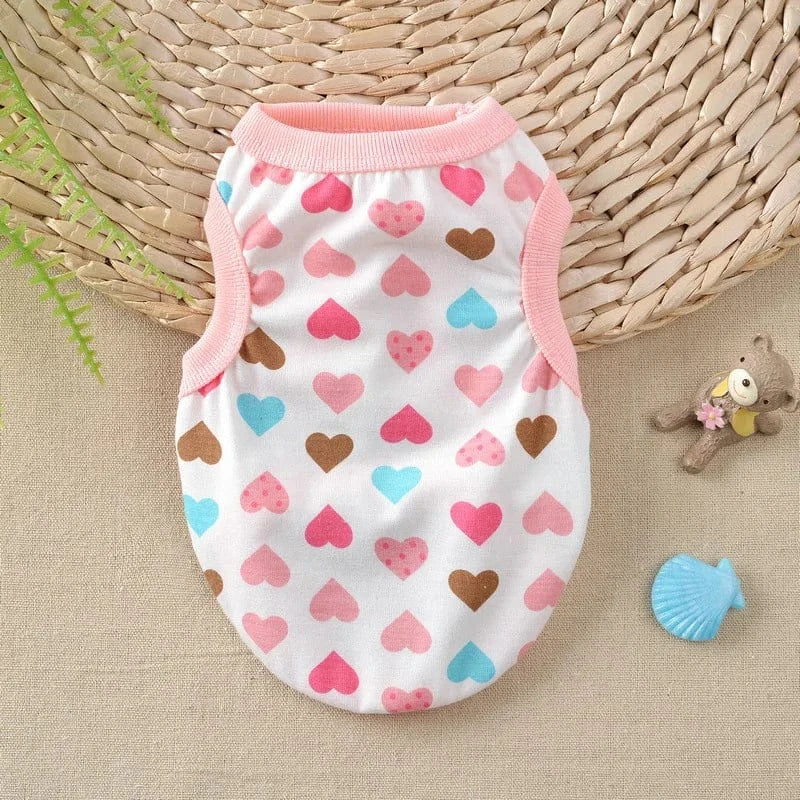 Cotton Vest Dogs Clothes For Small Dogs Chihuahua Clothes Summer Animals Cartoon Vest Dog T-Shirt For Small Dog Medium Yorkshire