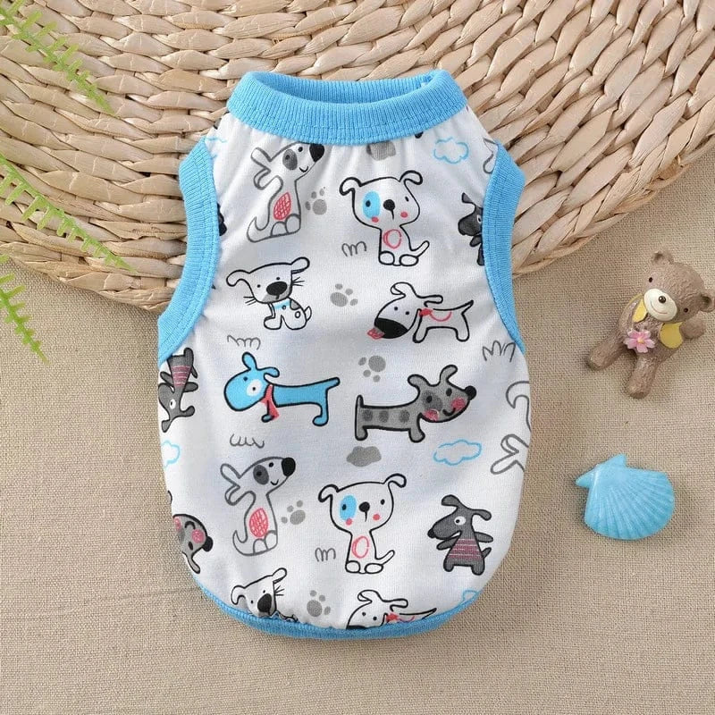 Cotton Vest Dogs Clothes For Small Dogs Chihuahua Clothes Summer Animals Cartoon Vest Dog T-Shirt For Small Dog Medium Yorkshire