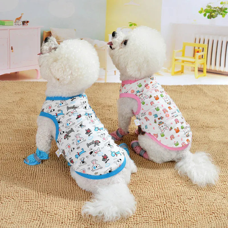 Cotton Vest Dogs Clothes For Small Dogs Chihuahua Clothes Summer Animals Cartoon Vest Dog T-Shirt For Small Dog Medium Yorkshire
