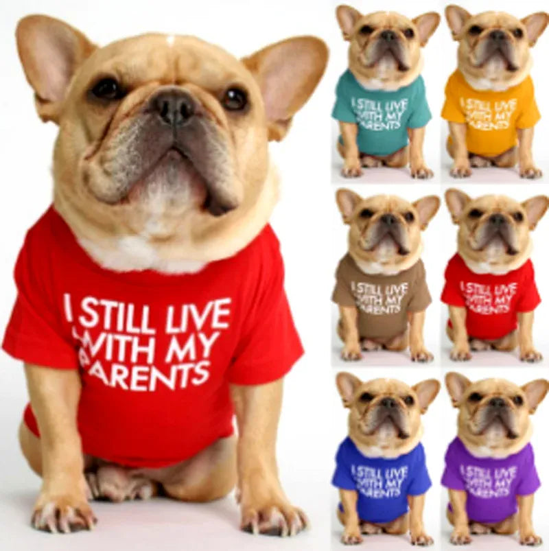Cute Dog T-Shirt - Comfortable Cotton Apparel for Small & Large Dogs