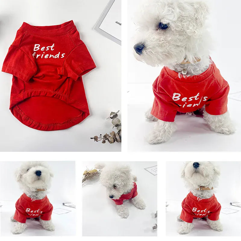 Cute Dog T-Shirt - Comfortable Cotton Apparel for Small & Large Dogs