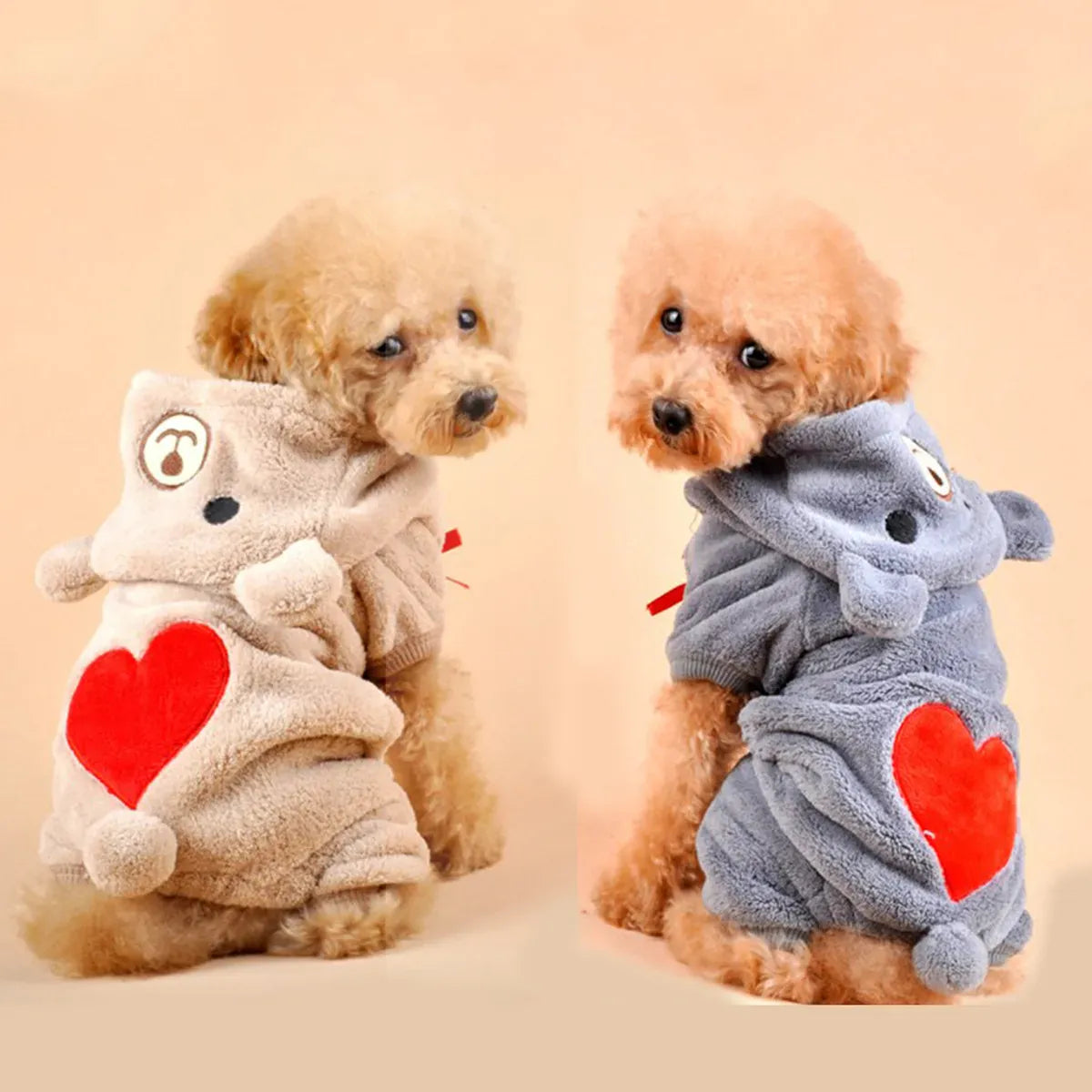 Cute Winter Dog Hoodie - Coral Fleece Warm Puppy Sweater for Small Pets