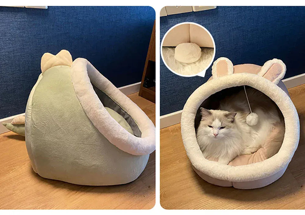 Deep Sleep Cat Bed - Cartoon Foldable Removable Washable Pet Sleeping Bag
