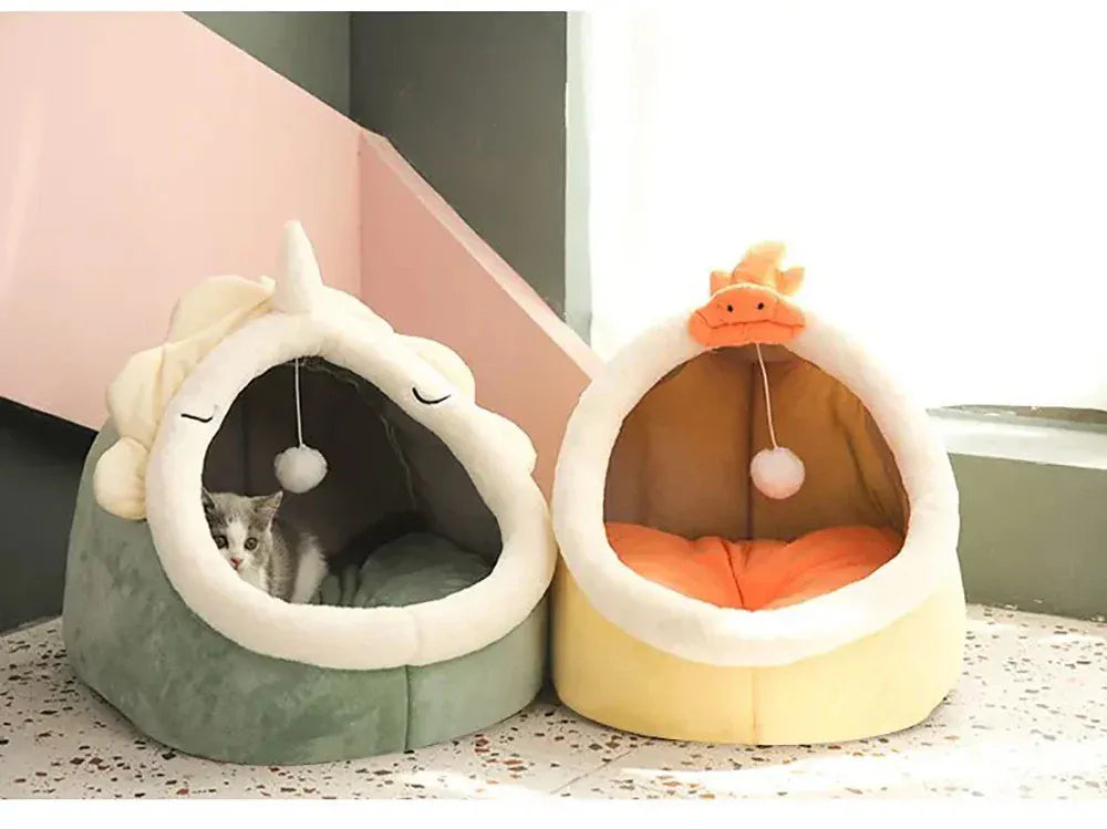 Deep Sleep Cat Bed - Cartoon Foldable Removable Washable Pet Sleeping Bag