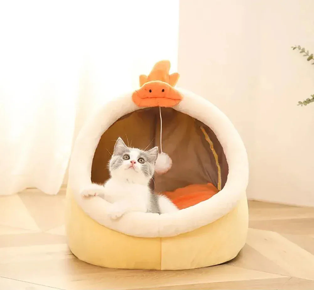 Deep Sleep Cat Bed - Cartoon Foldable Removable Washable Pet Sleeping Bag