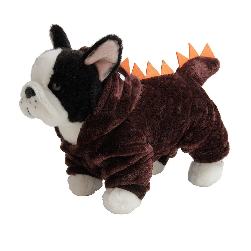 Dinosaur Dog Pajamas - Flannel Costume for Small Dogs & French Bulldogs