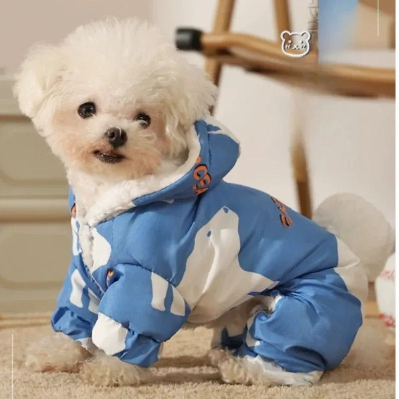 Dog Autumn Winter Clothing | Waterproof Puppy Coat | Warm Four-Legged Outdoor Dog Jacket