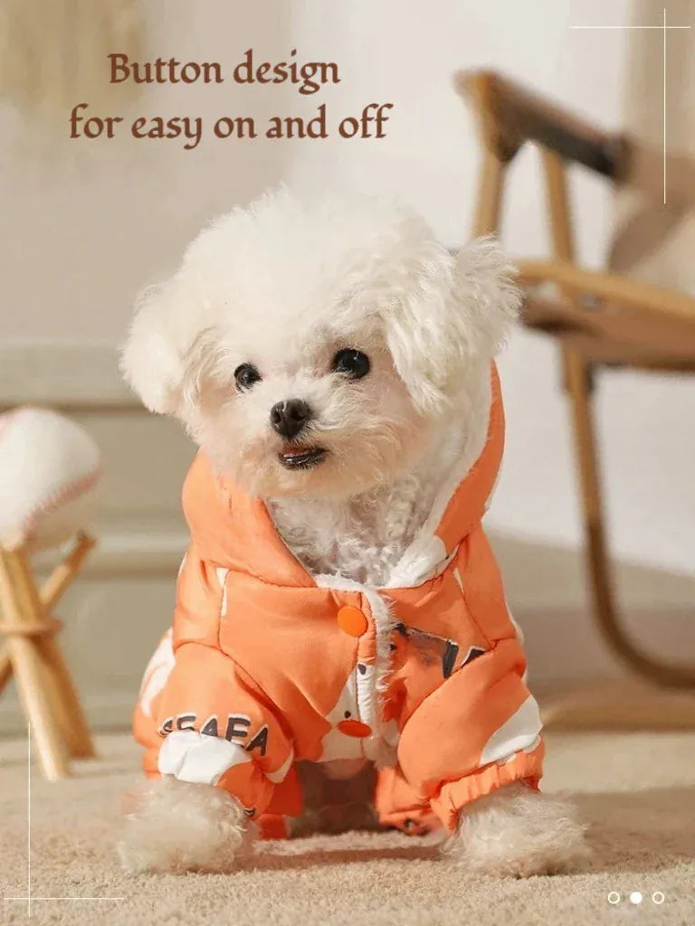 Dog Autumn Winter Clothing | Waterproof Puppy Coat | Warm Four-Legged Outdoor Dog Jacket
