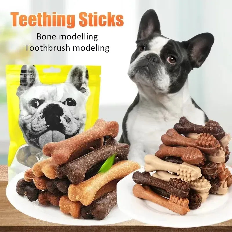 Dog Bruxism Toothbrush Bone Treats | Healthy Dental Chews for Puppies & Adult Dogs | Natural Nutrition & Training Rewards
