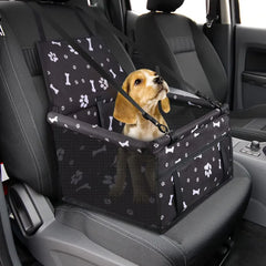 Dog Car Booster Seat - Foldable Travel Safety Seat for Small & Medium Dogs