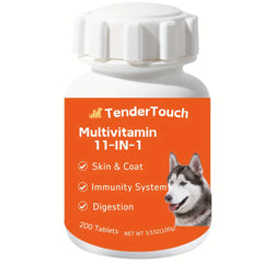 Dog & Cat Multivitamin 200 Tablets - Complete Daily Vitamins for All Life Stages, Senior & Puppy Supplement with Essential Nutrients