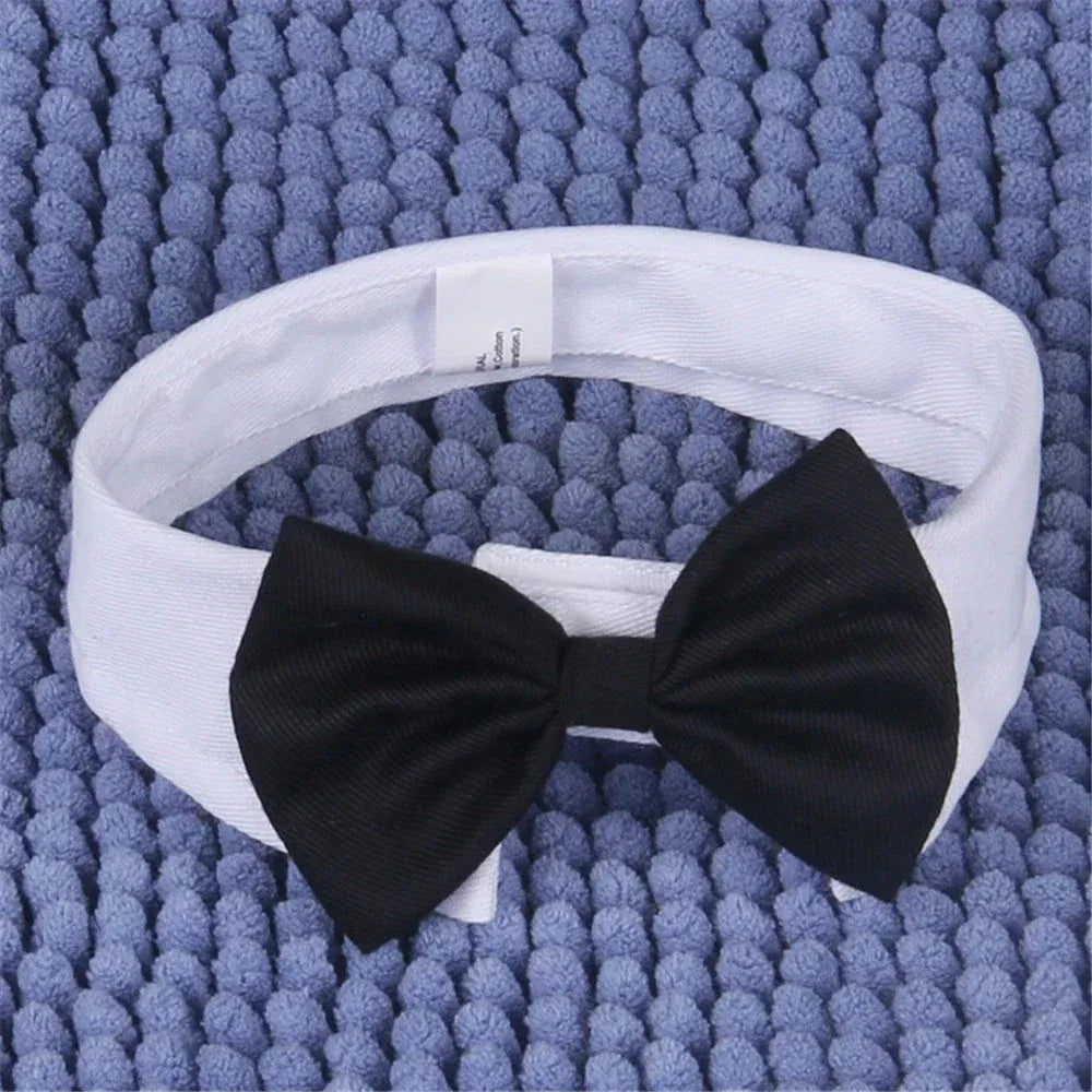 Dog Cat Tuxedo Collar - Wedding Bow Tie Pet Accessory for Special Occasions