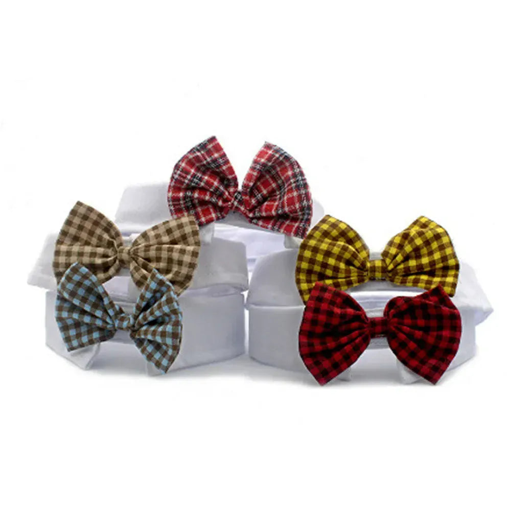 Dog Cat Tuxedo Collar - Wedding Bow Tie Pet Accessory for Special Occasions