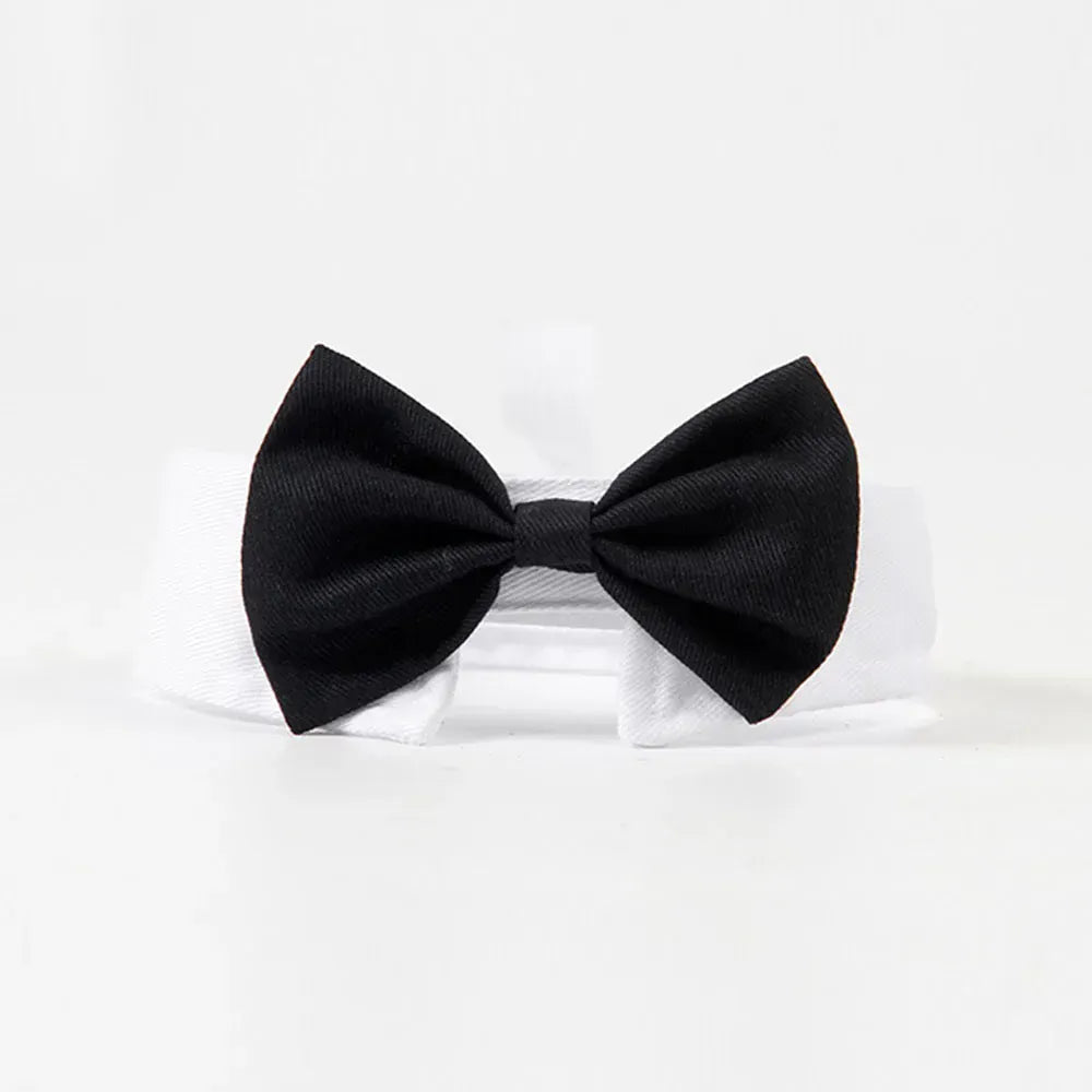 Dog Cat Tuxedo Collar - Wedding Bow Tie Pet Accessory for Special Occasions