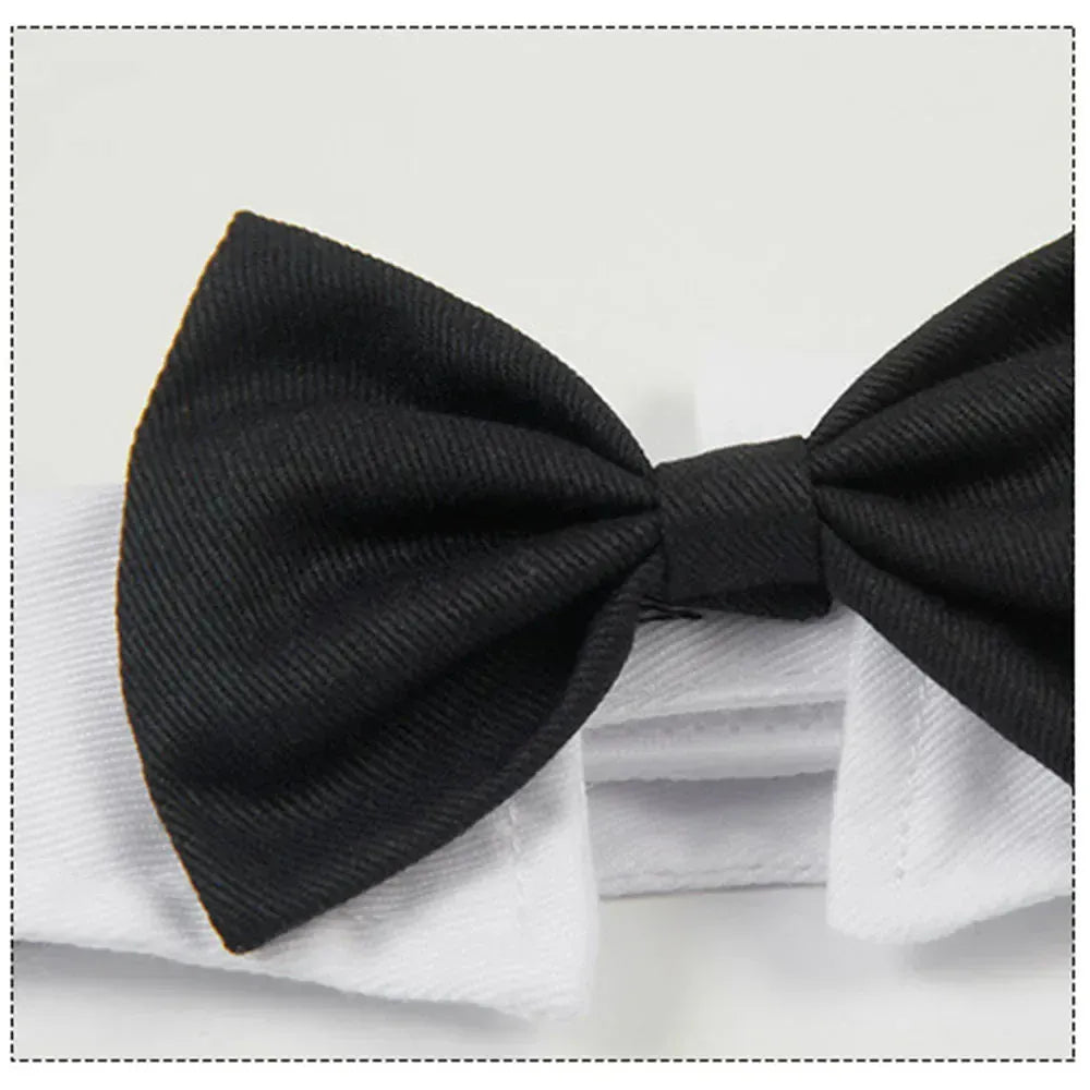 Dog Cat Tuxedo Collar - Wedding Bow Tie Pet Accessory for Special Occasions