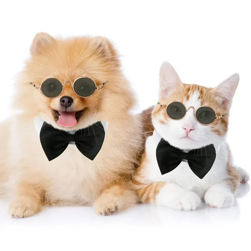 Dog Cat Tuxedo Collar - Wedding Bow Tie Pet Accessory for Special Occasions