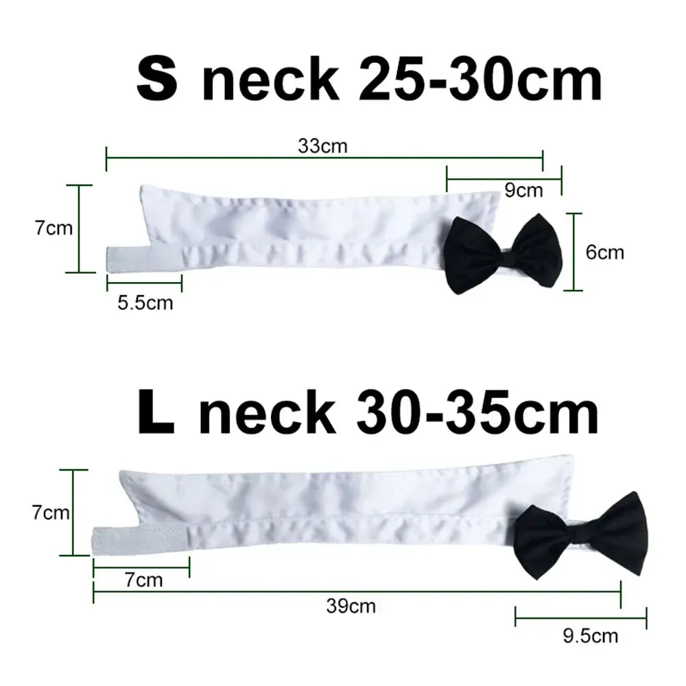 Dog Cat Tuxedo Collar - Wedding Bow Tie Pet Accessory for Special Occasions
