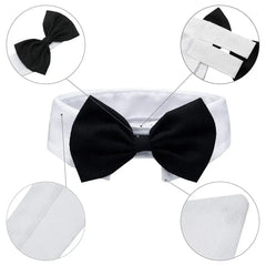 Dog Cat Tuxedo Collar - Wedding Bow Tie Pet Accessory for Special Occasions