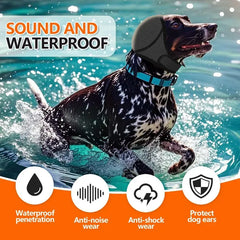 Dog Ear Muffs Hood - Waterproof Noise Cancelling for Swimming & Grooming