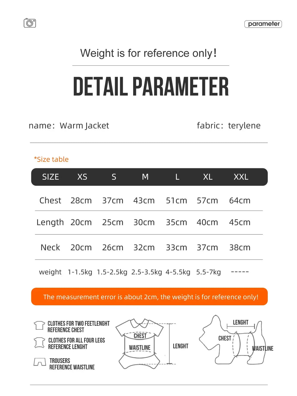 Dog Jacket for Autumn & Winter | 3-Layer Thick Warm Coat for Small & Medium Dogs – Poodle, Teddy, Yorkie Outerwear