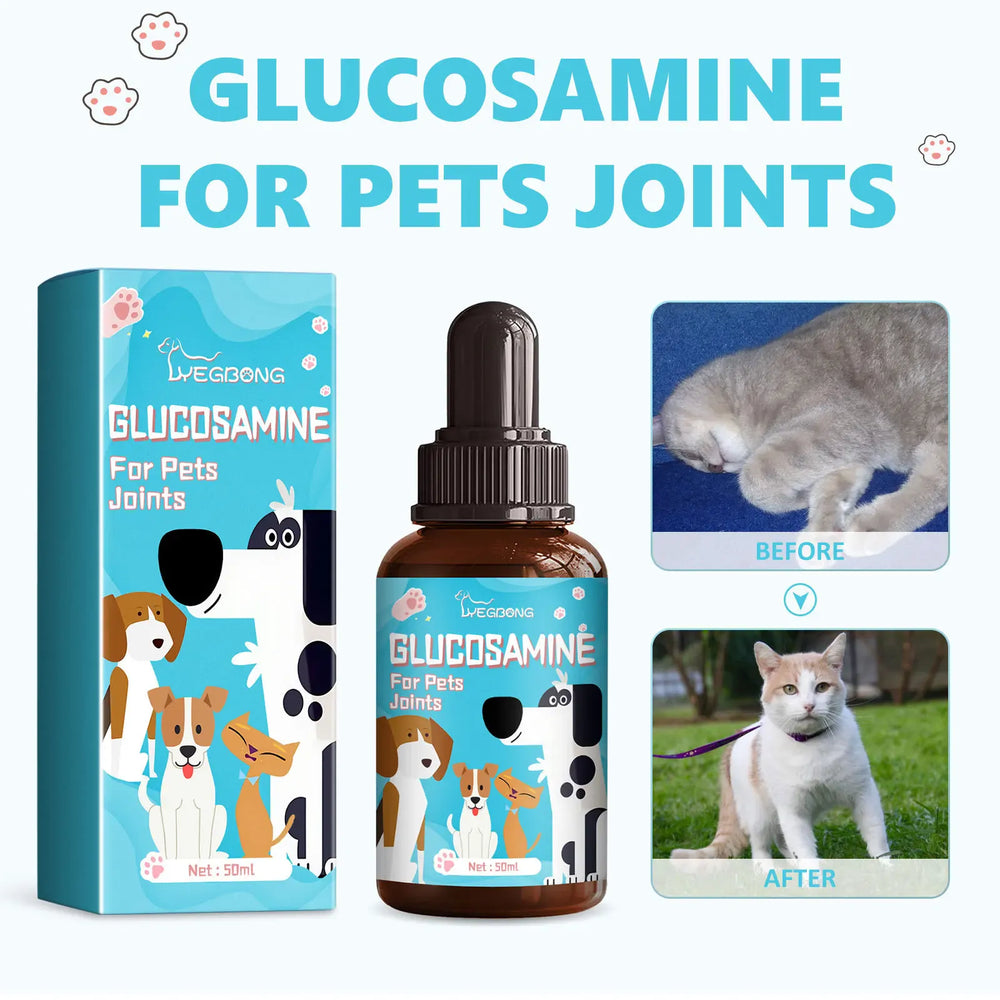 Dog Joint Glucosamine Drops | Hip & Joint Relief Supplement for Dogs | Arthritis & Mobility Support | Bone Strength & Pain Relief Liquid (50ml)