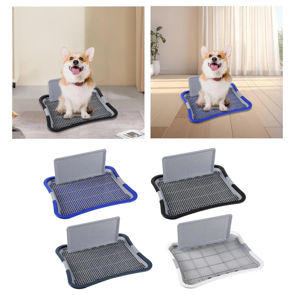 Dog Potty Tray with Post - Indoor Training Toilet for Dogs & Cats