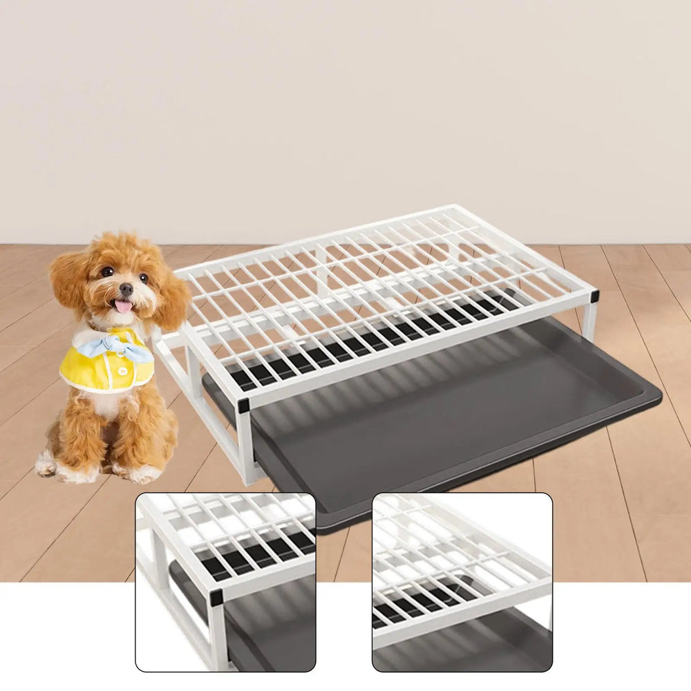 Dog Potty Tray with Pull-Out Drawer - Washable Indoor Training Toilet