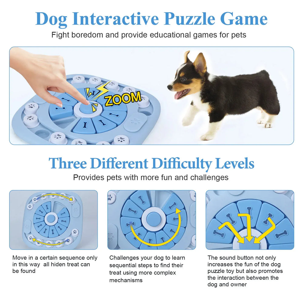 Dog Puzzle Toys | Interactive Treat Dispensing Toys for Dogs | Educational Slow Feeder for Small, Medium & Large Dogs