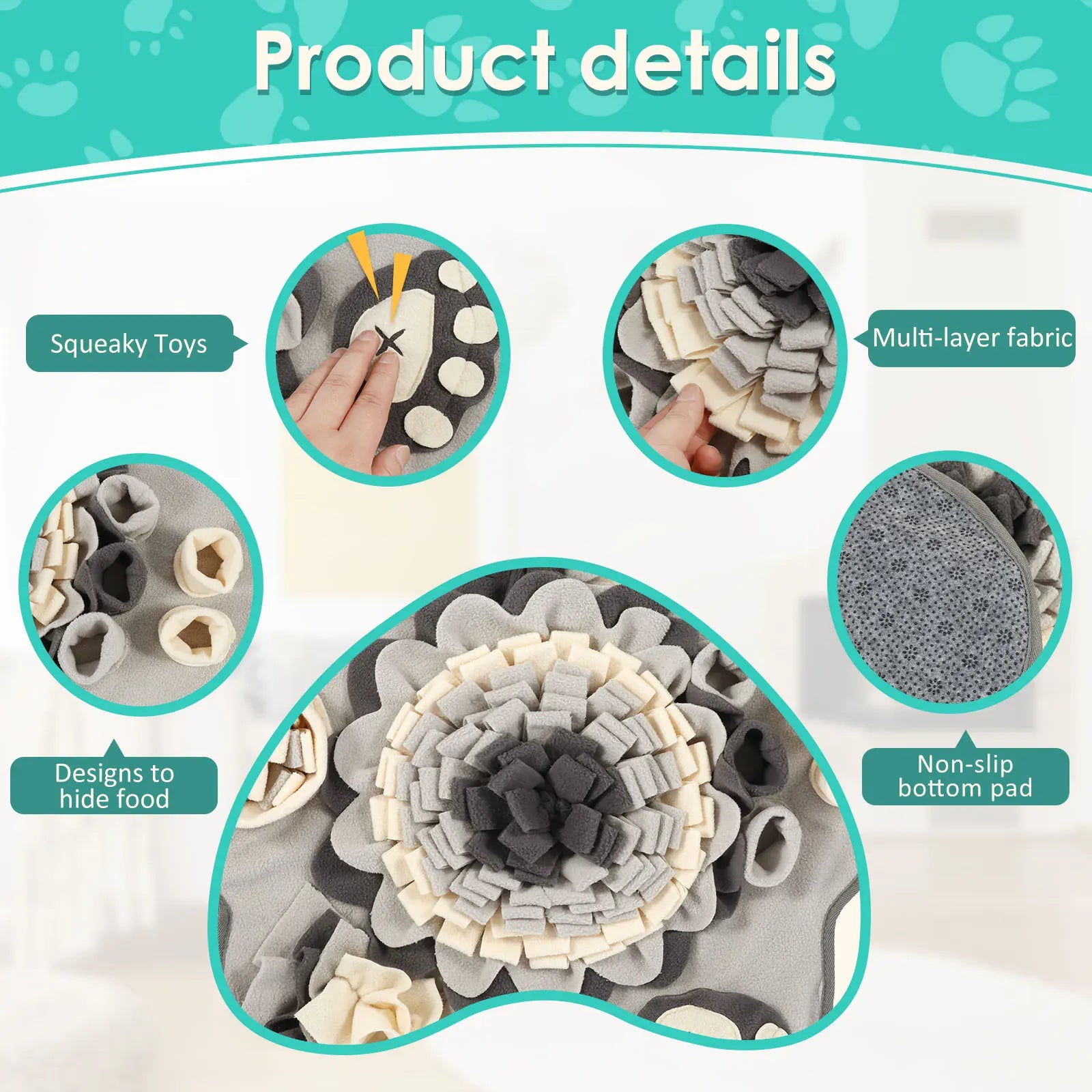 Dog Snuffle Mat | Interactive Pet Toy & Feeding Mat | Natural Sniff & Treat Dispenser for Dogs