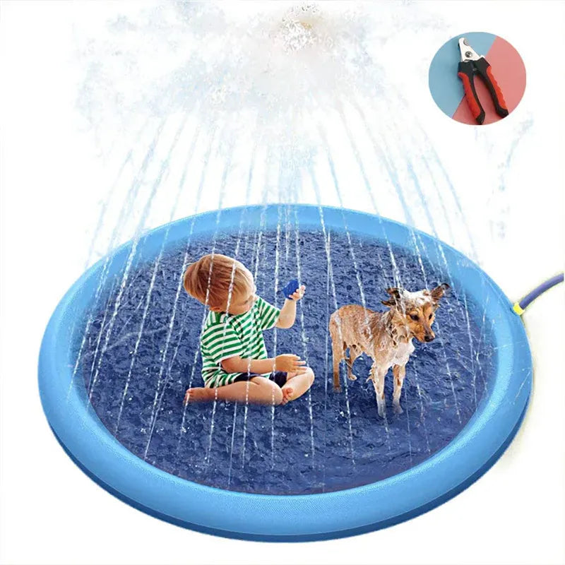 Dog Splash Pad - Inflatable Spray Mat Outdoor Cooling Pool for Pets