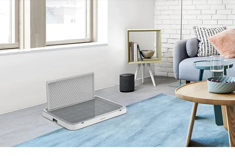 Dog Toilet with Baffle - Anti-Splash Potty Training Pan with Removable Net, Puppy Litter Box for Small Pets and Dogs