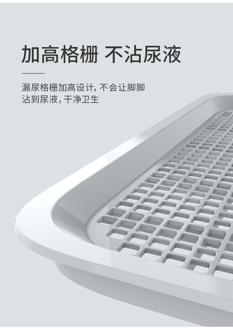 Dog Toilet with Baffle - Anti-Splash Potty Training Pan with Removable Net, Puppy Litter Box for Small Pets and Dogs