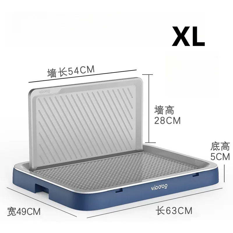 Dog Toilet with Baffle - Anti-Splash Potty Training Pan with Removable Net, Puppy Litter Box for Small Pets and Dogs