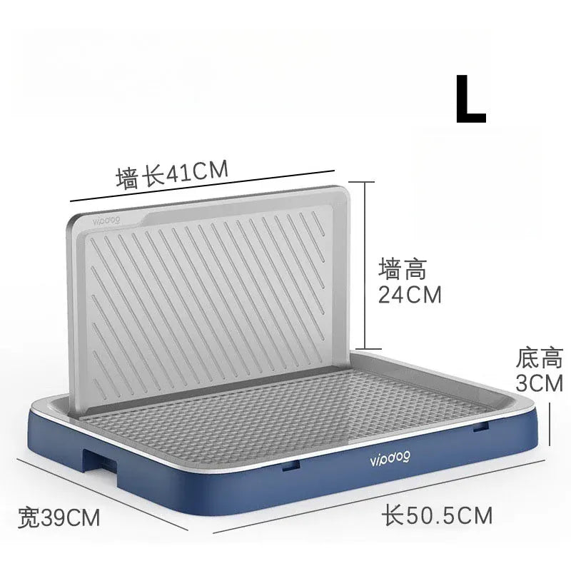 Dog Toilet with Baffle - Anti-Splash Potty Training Pan with Removable Net, Puppy Litter Box for Small Pets and Dogs