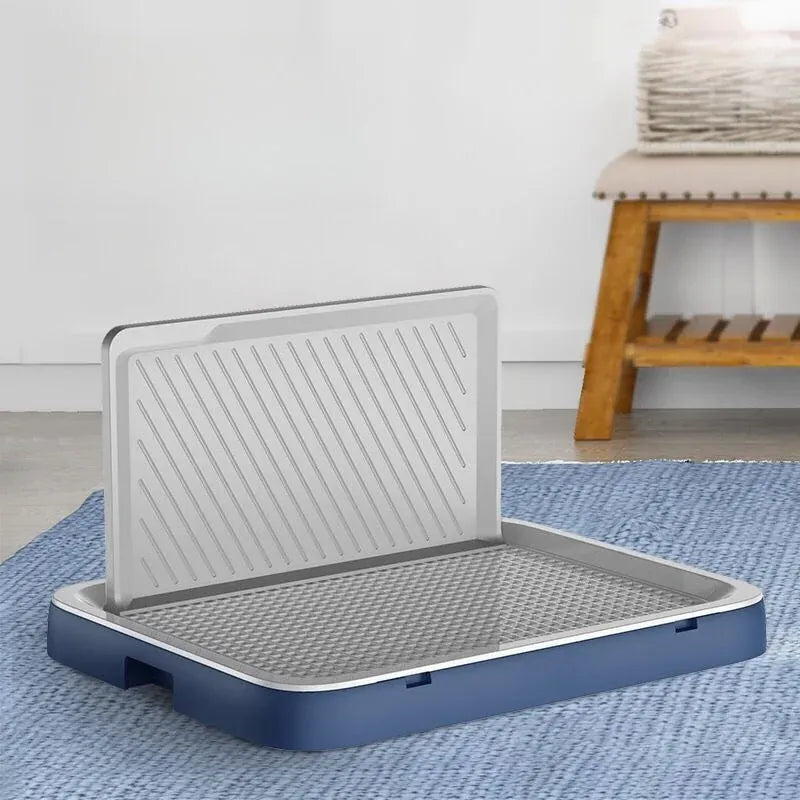 Dog Toilet with Baffle - Anti-Splash Potty Training Pan with Removable Net, Puppy Litter Box for Small Pets and Dogs